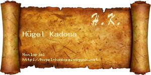 Hügel Kadosa névjegykártya